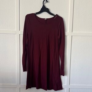 Old Navy Burgundy Long Sleeve Dress